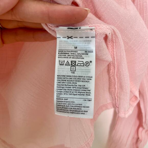 GAP – Pink Lace Panel Long Sleeve Blouse - Picture 8 of 8